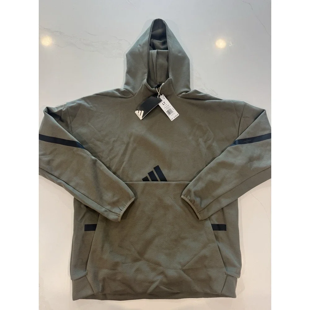 Adidas ZNE Hoodie Olive Strata Sweatshirt Men's Large Tall NWT